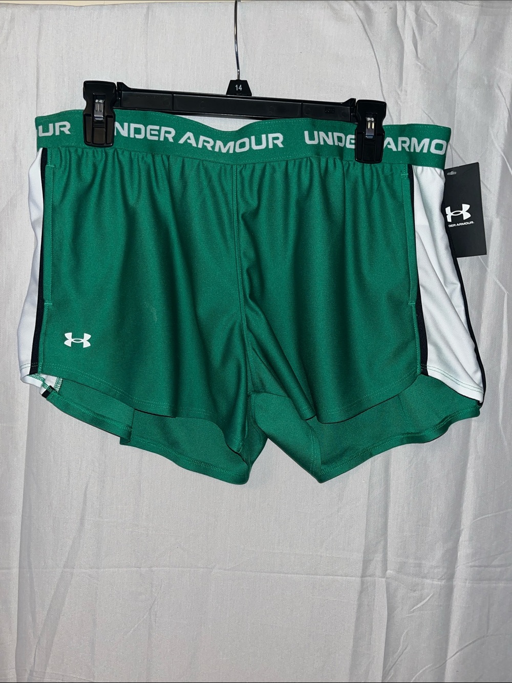 Under Armour Green and White Women's Athletic Shorts